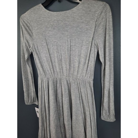 Ralph Lauren Girls Sz. 16 (XL) Gray Heather W/White Polkadots Dress Long Sleeve - Picture 6 of 12